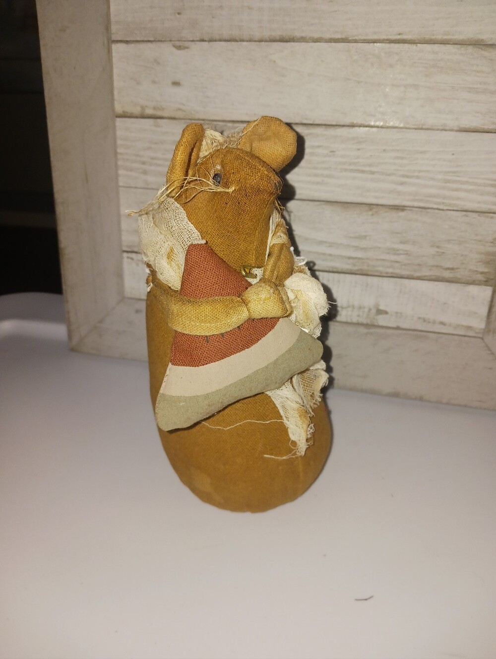 Rustic Primitive Fabric Mouse with Watermelon